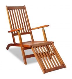 Chaise de terrasse avec repose-pied Bois d'acacia solide