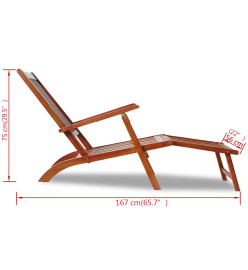 Chaise de terrasse avec repose-pied Bois d'acacia solide