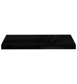 Étagère murale flottante Noir brillant 60x23,5x3,8 cm MDF