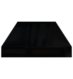 Étagère murale flottante Noir brillant 60x23,5x3,8 cm MDF