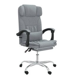 Fauteuil de massage inclinable de bureau Gris clair Tissu