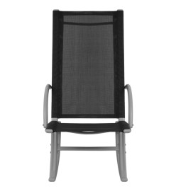 Chaises à bascule de jardin 2 pcs Acier et textilène Noir