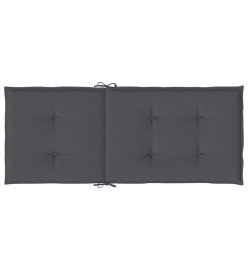 Coussins de chaise de jardin à dossier haut lot de 4 anthracite