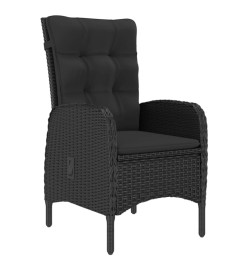 Ensemble à dîner de jardin 3 pcs Résine tressée et acacia Noir