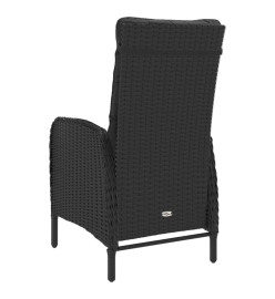 Ensemble à dîner de jardin 3 pcs Résine tressée et acacia Noir