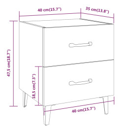 Tables de chevet 2 pcs Blanc 40x35x47,5 cm