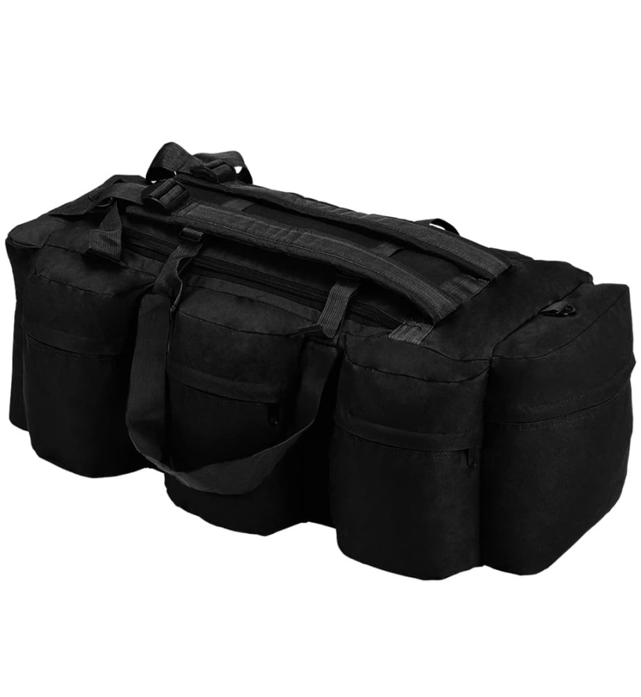 Sac de sport en style militaire 3-en-1 90 L Noir