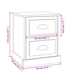 Table de chevet chêne sonoma 39x39x47,5 cm bois d'ingénierie