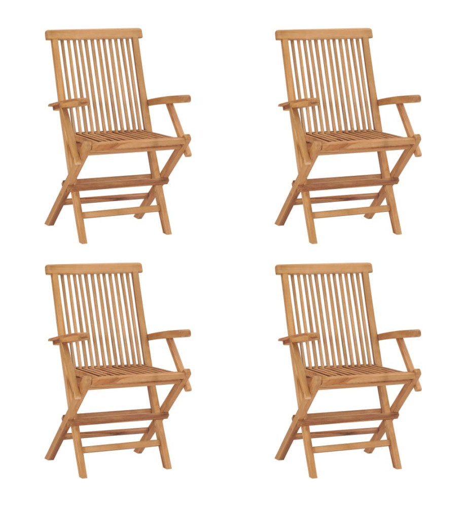 Chaises pliables de jardin 4 pcs Bois de teck solide