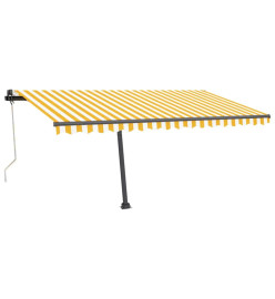 Auvent automatique capteur de vent LED 450x350cm Jaune et blanc