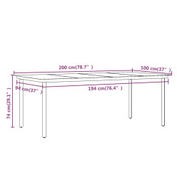 Ensemble à dîner de jardin coussins 9 pcs Résine tressée Verre