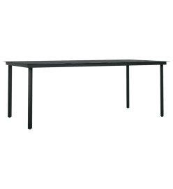 Mobilier de salle à manger de jardin coussins 7pcs Gris et noir