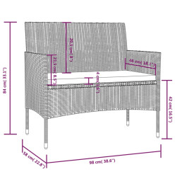 Salon de jardin 8 pcs avec coussins Résine tressée Gris