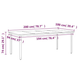 Ensemble de salle à manger de jardin et coussins 9pcs Gris/noir