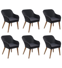 Ensemble de salle à manger de jardin 7 pcs Noir