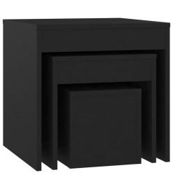 Tables gigognes 3 pcs Noir Aggloméré