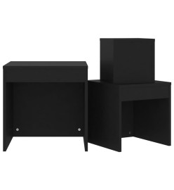 Tables gigognes 3 pcs Noir Aggloméré