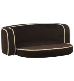 Canapé pliable pour chien Marron 73x67x26 cm Coussin lavable