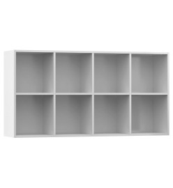 Bibliothèque/Buffet Blanc brillant 66 x 30 x 130 cm Aggloméré