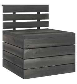 Salon palette de jardin 9 pcs Bois de pin massif Gris foncé