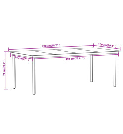 Ensemble de salle à manger de jardin 9 pcs Noir