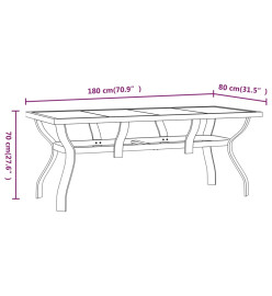 Ensemble de salle à manger de jardin 7 pcs Noir