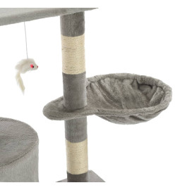 Arbre à chat avec griffoirs en sisal 138 cm Gris