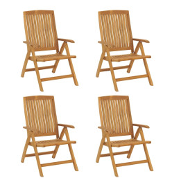 Chaises de jardin inclinables 4 pcs bois massif de teck