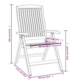 Chaises de jardin inclinables 4 pcs bois massif de teck