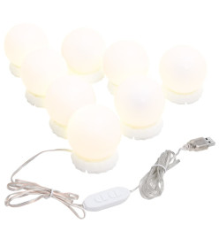 Lampe de miroir avec 8 ampoules LED Blanc chaud et blanc froid