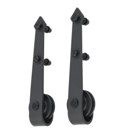 Kit de fixation pour porte coulissante 183 cm Acier Noir