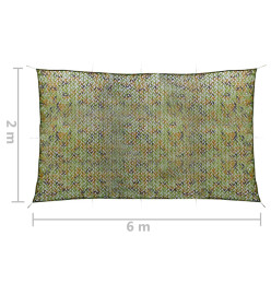 Filet de camouflage avec sac de rangement 2x6 m Vert