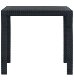 Table de jardin Anthracite 79x79x72cm Plastique Aspect de rotin