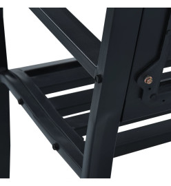 Banc de jardin 125 cm Noir Acier