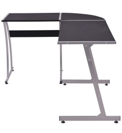 Bureau d'angle en forme de L Noir