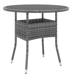 Mobilier de bistro de jardin 5 pcs Résine tressée Gris