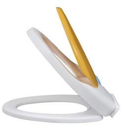 Sièges de toilette et couvercles 2 pcs Plastique Blanc et jaune