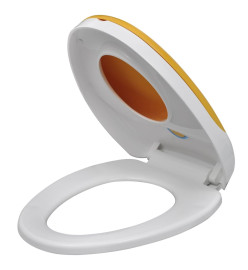 Sièges de toilette et couvercles 2 pcs Plastique Blanc et jaune