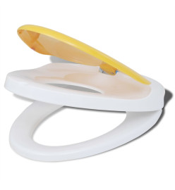 Sièges de toilette et couvercles 2 pcs Plastique Blanc et jaune