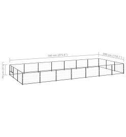 Chenil Noir 21 m² Acier