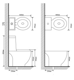 Ensemble de bidet et toilette Céramique Blanc