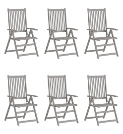 Chaises inclinables de jardin 6 pcs avec coussins Bois d'acacia