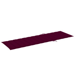 Chaise longue avec coussin bordeaux Bois de pin imprégné