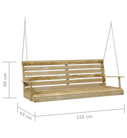 Balancelle Bois de pin imprégné 155x65x60 cm