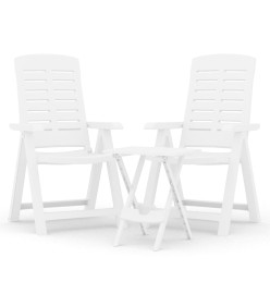 Ensemble de salle à manger de jardin 3 pcs Blanc Polypropylène