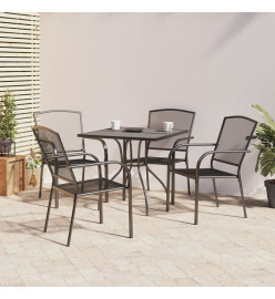 Ensemble de salle à manger de jardin 5 pcs anthracite acier