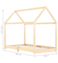 Cadre de lit d'enfant Bois de pin massif 90 x 200 cm