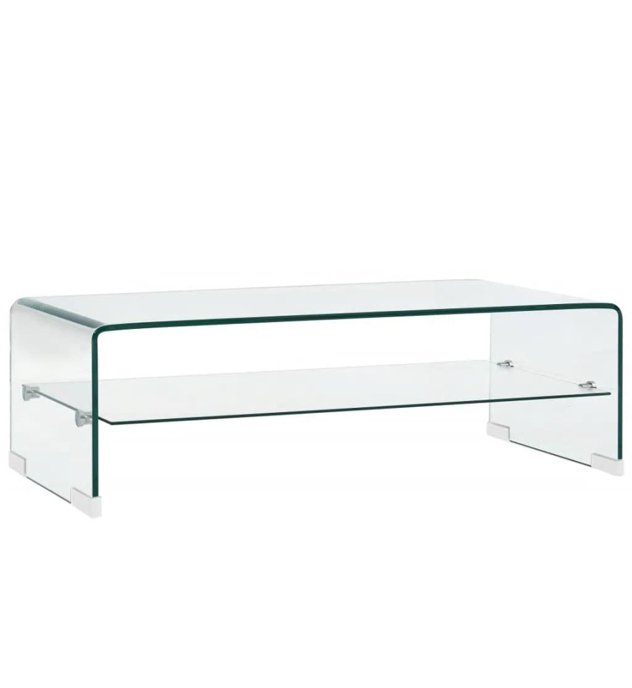 Table basse Clair 98 x 45 x 31 cm Verre trempé