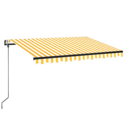 Auvent automatique capteur de vent/LED 350x250cm Jaune et blanc