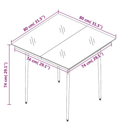 Ensemble de salle à manger de jardin 5 pcs Marron